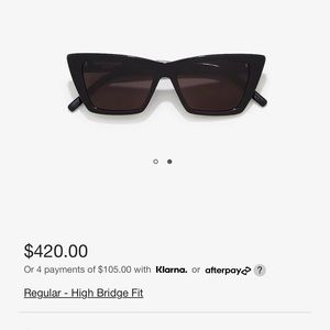 Saint Laurent Narrow Cat Eye Sunglasses